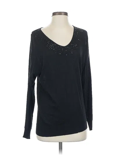 Pre-owned Dkny Silk Pullover Sweater In Black