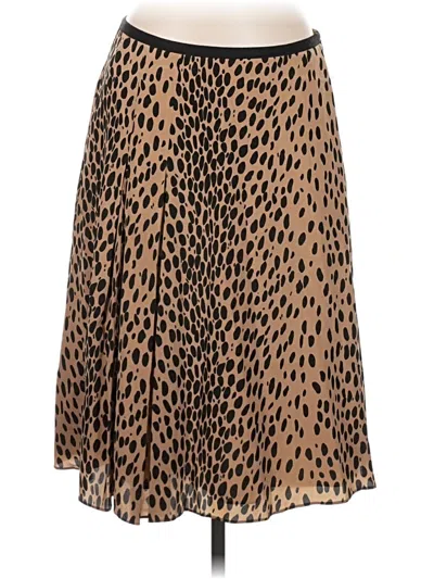 Pre-owned Dkny Silk Skirt In Brown