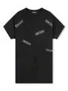 Dkny Silver-embellishment Shirt Dress In Black