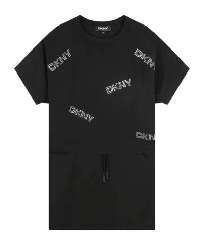 DKNY SILVER-EMBELLISHMENT SHIRT DRESS