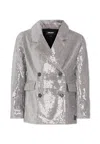 Dkny Silver Jacket For Girl With Sequins In Multi
