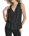 Dkny Silver Studded Top In Black