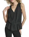 Dkny Silver Studded Top In Black