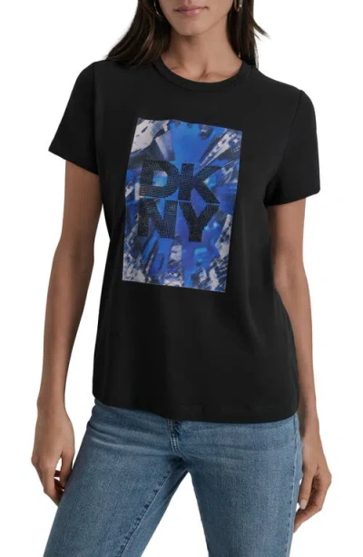 Dkny Skyscraper Graphic T-shirt In Black