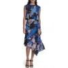 Dkny Sleeveless Asymmetric Midi Dress In Multi