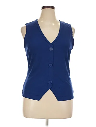Pre-owned Dkny Sleeveless Blouse In Blue