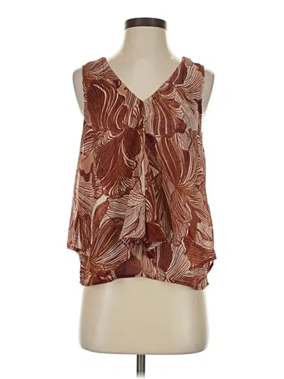 Pre-owned Dkny Sleeveless Blouse In Brown