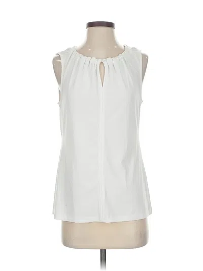 Pre-owned Dkny Sleeveless Blouse In White