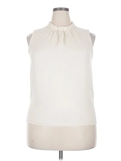 Pre-owned Dkny Sleeveless Blouse In White