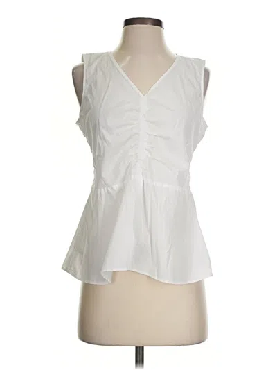 Pre-owned Dkny Sleeveless Blouse In White