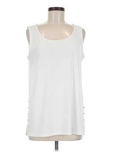 Pre-owned Dkny Sleeveless Blouse In White