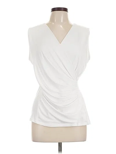 Pre-owned Dkny Sleeveless Blouse In White