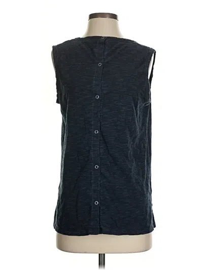 Pre-owned Dkny Sleeveless Button Down Shirt In Black