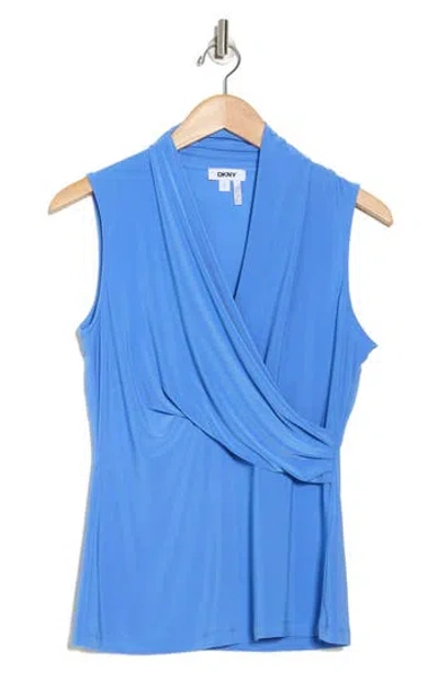 Dkny Sleeveless Knit Faux Wrap Top