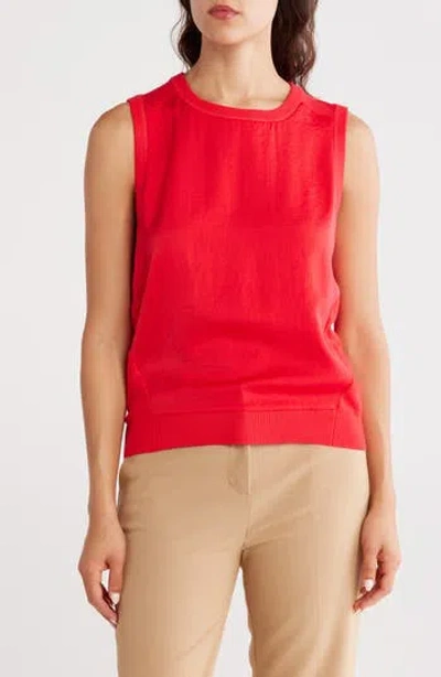 Dkny Sleeveless Mixed Media Sweater In Green