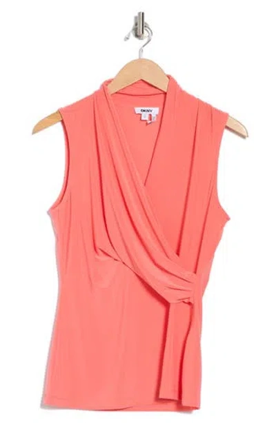 Dkny Sleeveless Ruched Knit Top