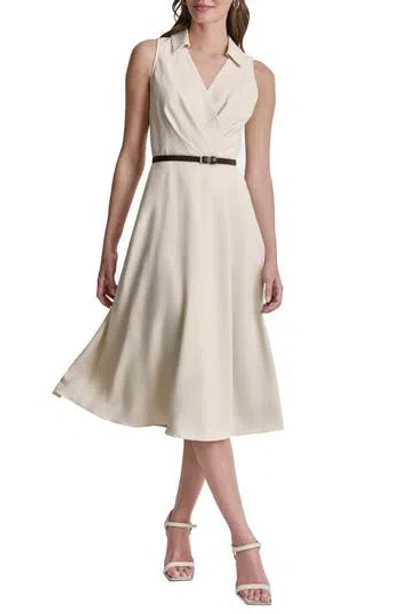Dkny Sleeveless Shirtdress In Neutral