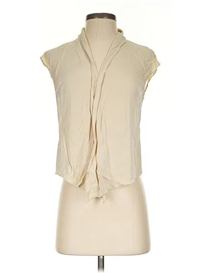 Pre-owned Dkny Sleeveless Silk Top Ivory Cowl Neck Tops In White
