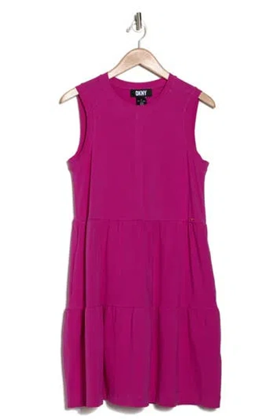 Dkny Sleeveless Stretch Cotton Dress In Power Pink