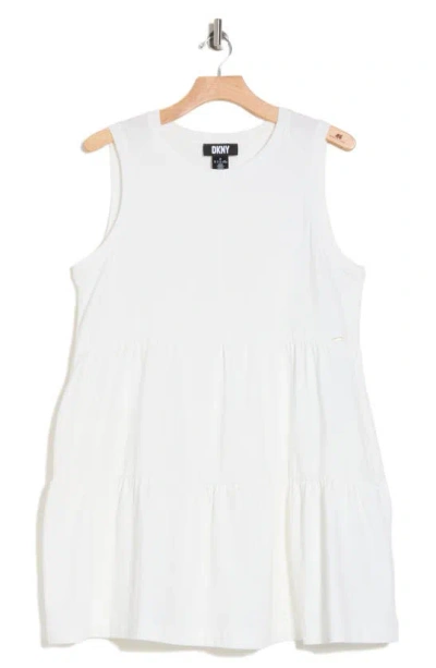 Dkny Sleeveless Stretch Cotton Dress In White