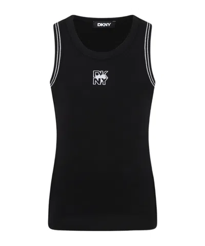 Dkny Kids' Sleeveless Striped Vest In Black