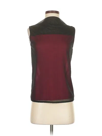 Pre-owned Dkny Sleeveless T-shirt In Burgundy