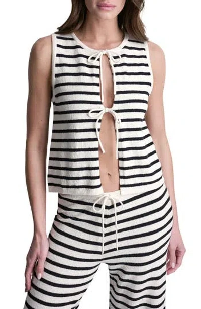 Dkny Sleeveless Tie Front Knit Vest In Multi