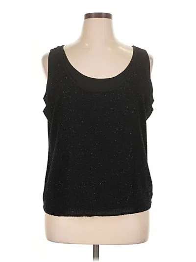 Pre-owned Dkny Sleeveless Top Black Scoop Neck Tops