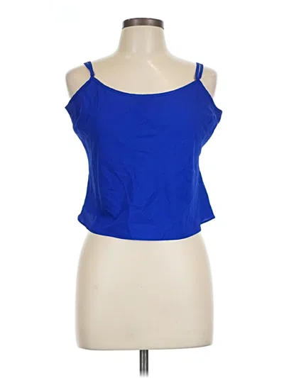 Pre-owned Dkny Sleeveless Top Blue Strapless Neckline Tops