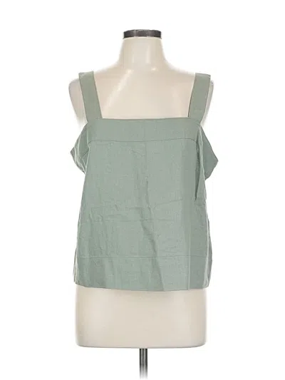 Dkny Sleeveless Top Green Square Neckline Tops In Gray