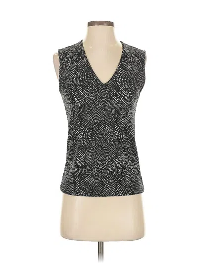 Pre-owned Dkny Sleeveless Top Silver V Neck Tops
