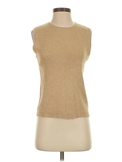 Pre-owned Dkny Sleeveless Top Tan Boatneck Tops