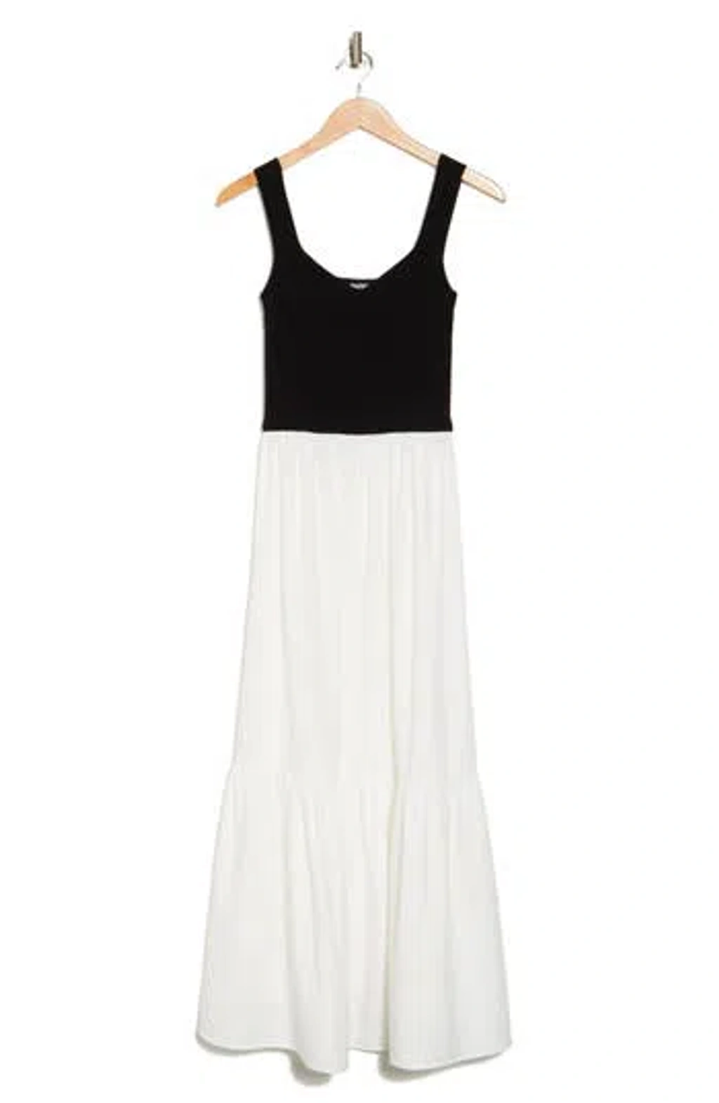 Dkny Sleeveless Two-tone Maxi Dress In Black Ivory | ModeSens