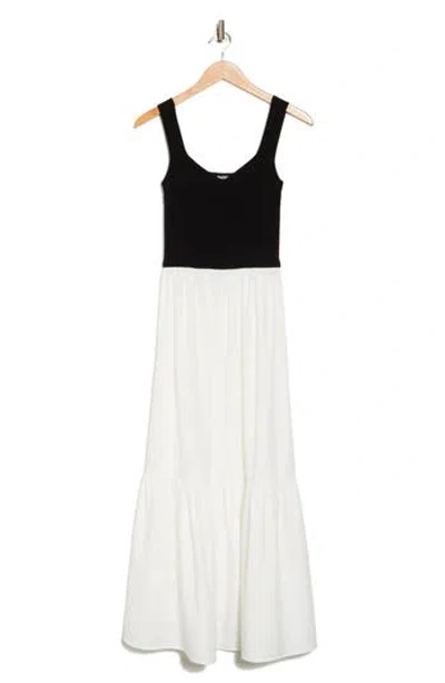 Dkny Sleeveless Two-tone Maxi Dress In Black Ivory | ModeSens