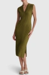 Dkny Sleeveless Wide Rib Sweater Dress In Dark Olive