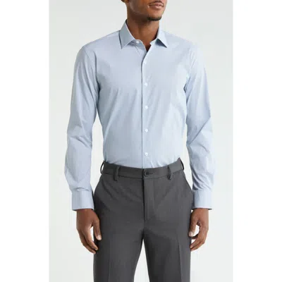 Dkny Slim Fit Mini Cross Print Stretch Dress Shirt In Blue