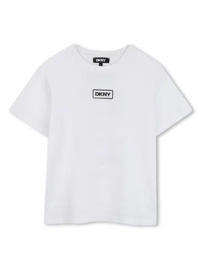 Dkny Kids' Slogan-print T-shirt In White