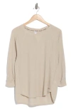 Dkny Slub Waffle High-low T-shirt In Gray