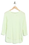 Dkny Slub Waffle High-low T-shirt In Green