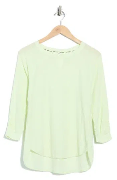 Dkny Slub Waffle High-low T-shirt In Green