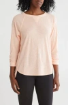 Dkny Slub Waffle High-low T-shirt In Tropical Peach