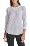 Dkny Slub Waffle High-low T-shirt In White