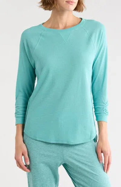 Dkny Slub Waffle High-low T-shirt In Green