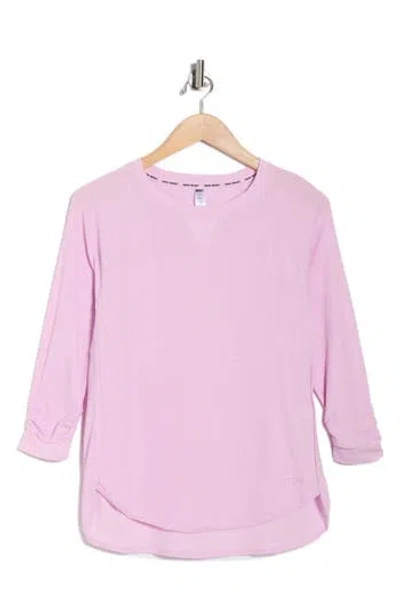Dkny Slub Waffle High-low T-shirt In Purple