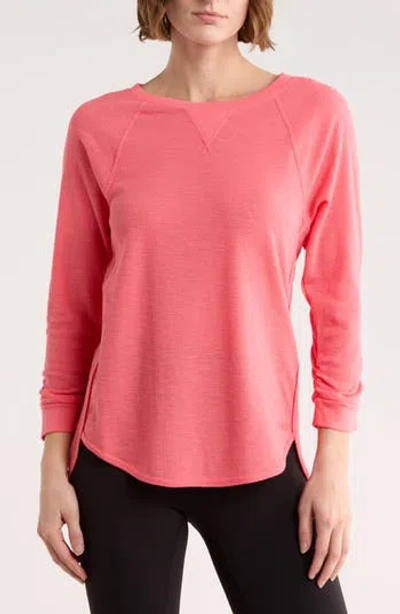 Dkny Slub Waffle High-low T-shirt In Yellow