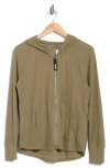 Dkny Slub Waffle Knit Zip Hoodie
