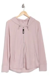 Dkny Slub Waffle Knit Zip Hoodie In Allure