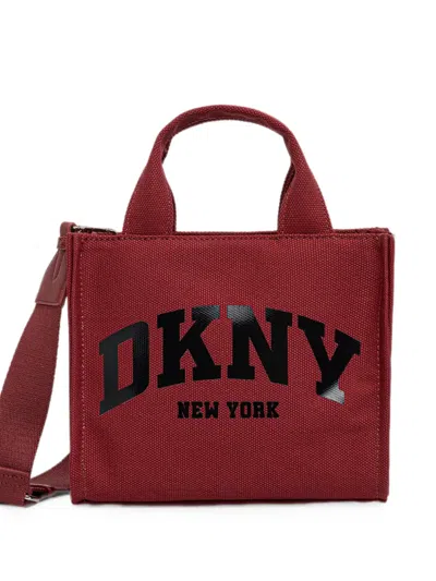 Dkny Small Hadlee Logo-print Canvas Tote Bag In Red