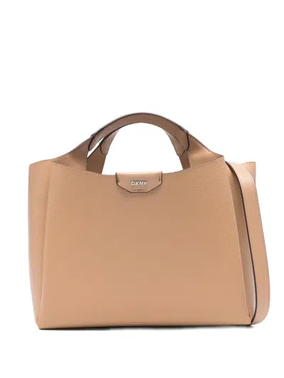Dkny Small Logo-detail Tote Bag In Neutral