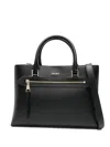 Dkny Small Logo-plaque Tote Bag In Black